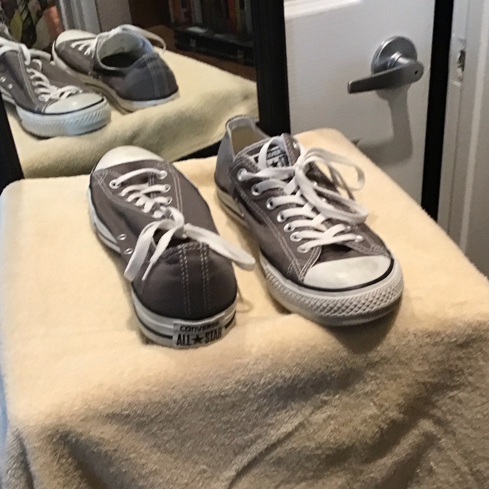 Converse Low Top Sneakers in Gray with White Accents